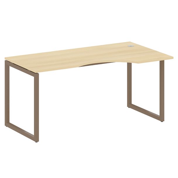 Metal System Quattro Стол криволинейный правый на О-образном м/к 40БО.СА-1 (R) Акация/Мокко металл 1600*900*750 - Вид 1