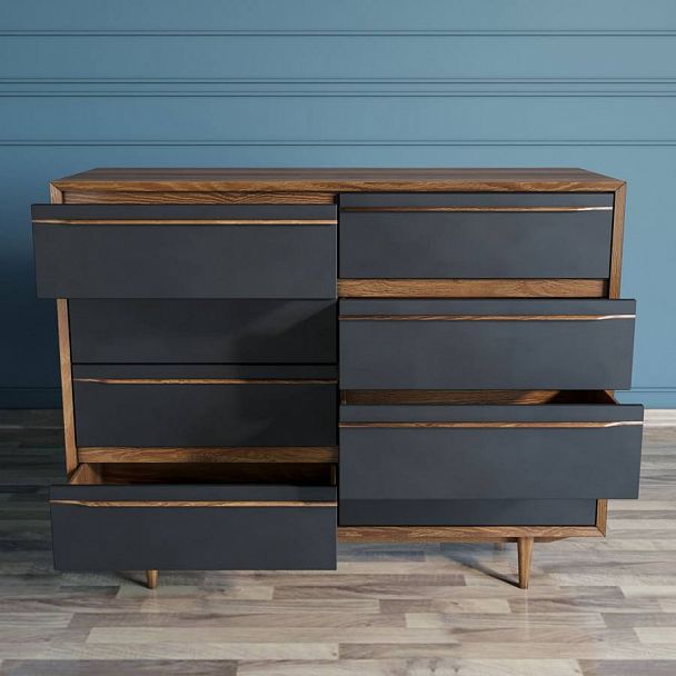 Комод "Bruni Black" на 8 ящиков - Вид 2