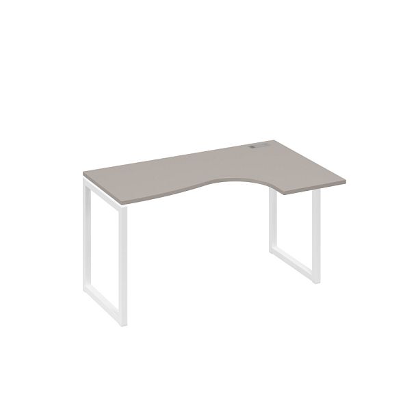 Стол эргономичный правый "Классика" на металлокаркасе QUATTRO A4 А4 Б4 034 БП мокко премиум / металлокаркас белый - Вид 1