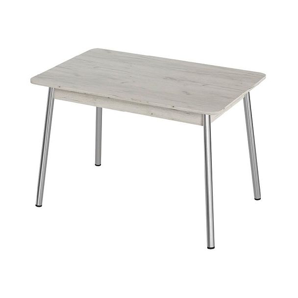 Стол Лион 1 ЛДСП (Подстолье косое хром(мет)) НЕ ВЫБИРАТЬ Дуб крафт белый - Вид 1