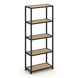 Shelf Mobile Стеллаж 5 уровней 1 секция VR.LT-STK-501.12 Тиквуд Светлый/Металл Черный 1200*400*2000 - Фото предпросмотра