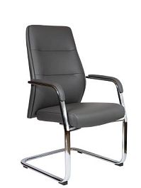 Кресло офисное / Nancy CF grey / алюминиевая  база/ серая экокожа - Фото предпросмотра