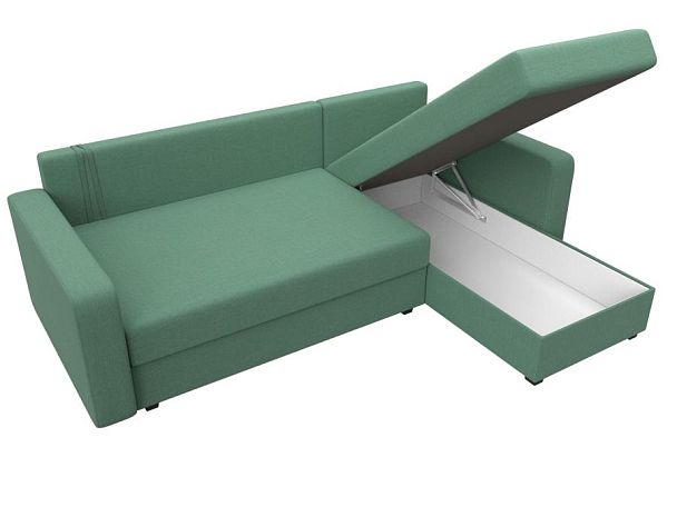 Диван угловой Ливерпуль Лайт правый угол Рогожка зеленый - Вид 9