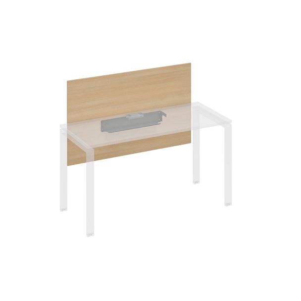 Экран настольный фронтальный большой для стола 140 с кабель-каналом A4 А4 Б 837 БП натуральный дуб / металлокаркас антрацит - Вид 1