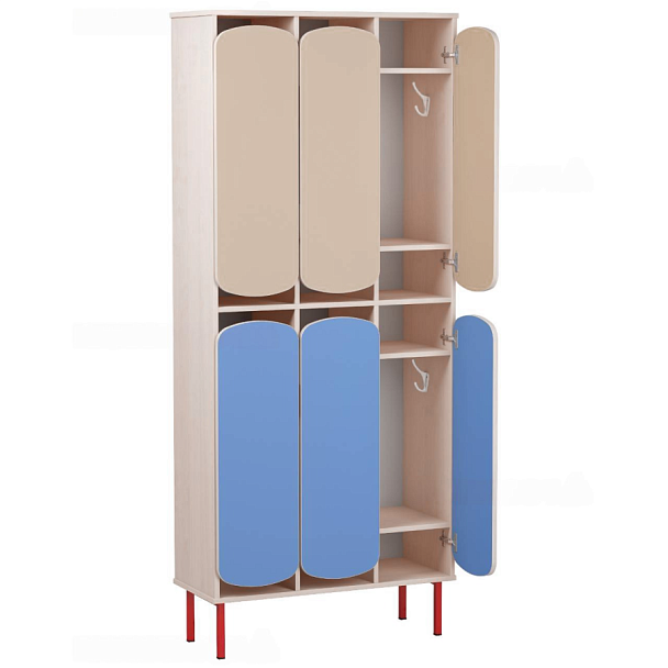 Корпус шкафа для одежды ясельного 2-ярусного на 6 мест - Вид 1