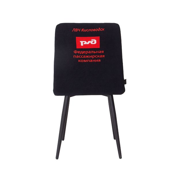 Стул Olys, велюр Connect 99, ножки металл 32*18 Ral 9005 муар, вышивка на спинке - Вид 8