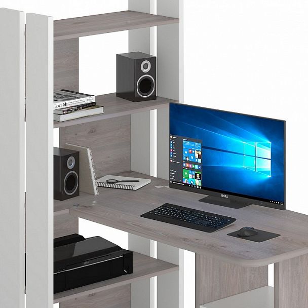 Стол компьютерный Домино Lite СТЛ-ОВ+С100Р Белый/Нельсон - Вид 5