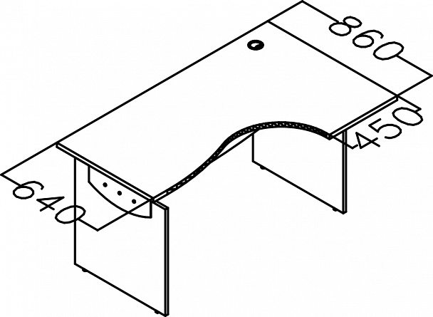Стол "Offix new" OCET 169 дуб сонома/металлик - Вид 5