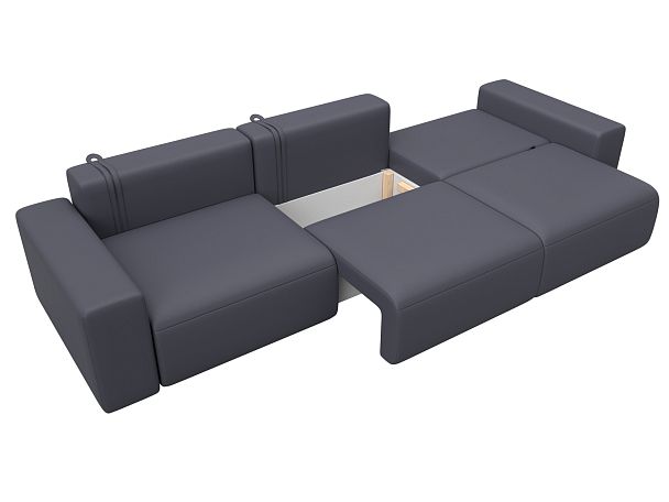 Диван прямой Лига-036 НПБ Классик Лонг Экокожа серый - Вид 8