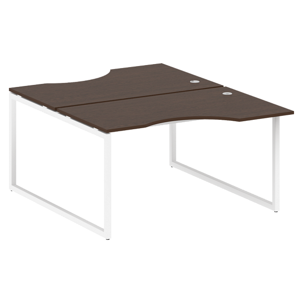 Metal System Quattro Р. ст. криволинейная на О-образном м/к 40БО.РАС-СА-2.2 Венге/Белый металл 1400*1835*750 - Вид 1