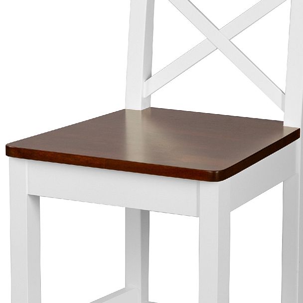 Стул полубарный деревянный с жестким сиденьем Бергольф Белый/Темный орех - Вид 10
