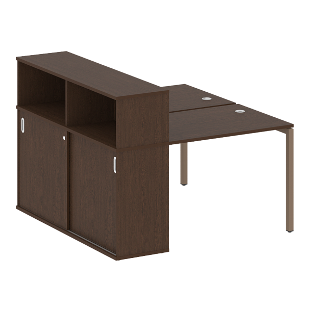 Metal System Quattro Р. ст. с шкафом-купе на П-образном м/к 40БП.РС-СШК-2.1 Т Венге/Мокко металл 1410*1475*1098 - Вид 1