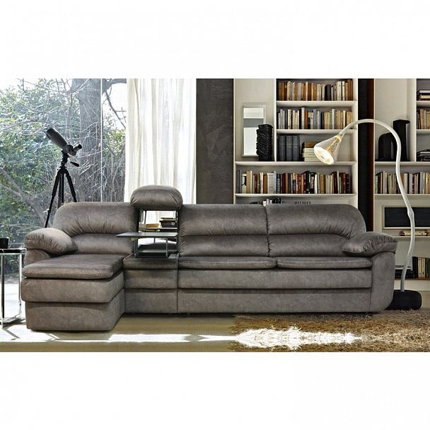 Угловой диван "Эксклюзив 7" с баром и оттоманкой - Вид 2