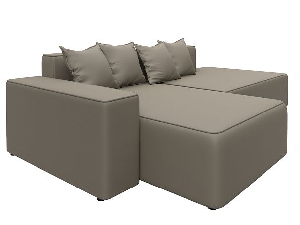 Диван угловой Лига-079 угол левый Экокожа бежевый - Вид 3