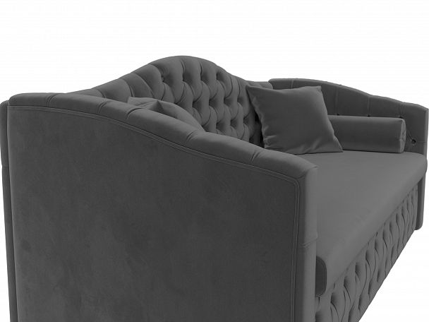 Прямой диван Мечта (полностью велюр серый) - Вид 4