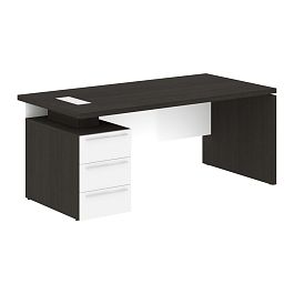 Стол письменный СП-064-25-04(L) Дуб Мореный/Белый глянец 1800х900х750 KANON - Фото предпросмотра