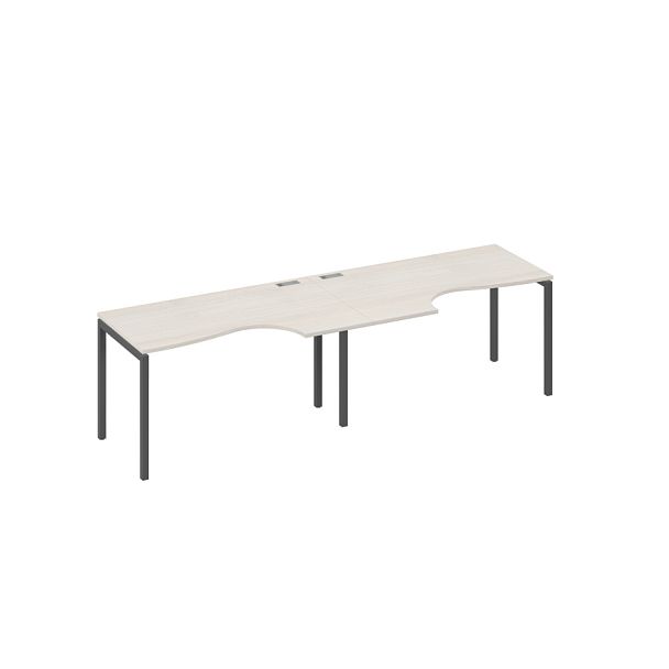 Рабочая станция металлокаркас DUE столы (2х140) Классика A4 А4 Б2 043-2 БП дуб / металлокаркас антрацит - Вид 1