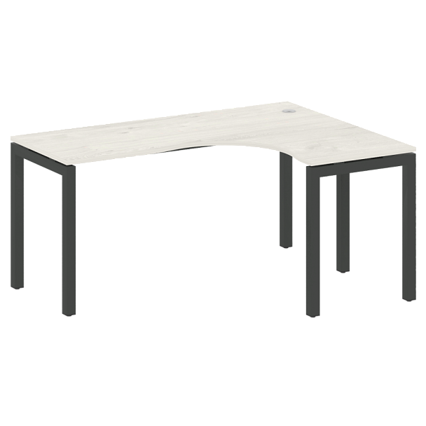 Metal System Quattro Стол криволинейный правый на П-образном м/к 50БП.СА-4 (R) Дуб наварра/Антрацит металл 1600*1200*750 - Вид 1