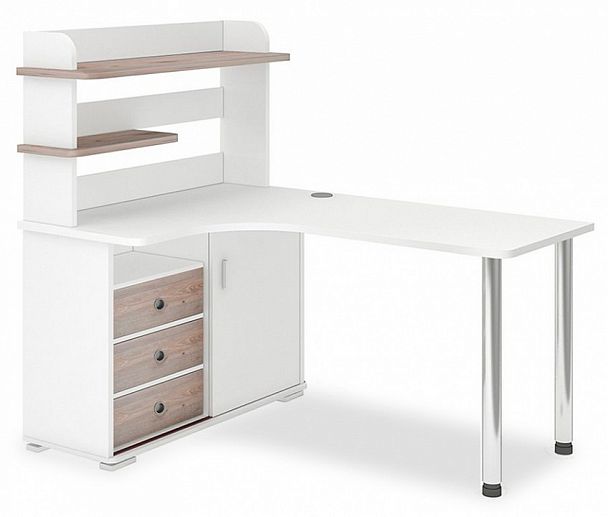 Стол компьютерный Домино СР-165М Белый/Нельсон левый - Вид 1