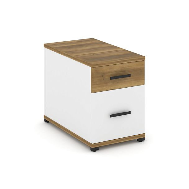 Concept Тумба опорная/приставная 1 ящ.+1 распаш. фасад CN.TGO-004 B Сандал Янтарный/Белый Бриллиант/Металл Черный 420*720*583 - Вид 1