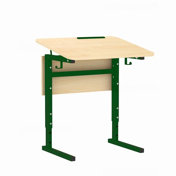 Стол ученический 115Рп, 1-местный, регулир. высота и наклон столешницы 0-10° на прямоугольной трубе (м/к Красный, Синий, Зеленый), гр.4-6 - Вид 1