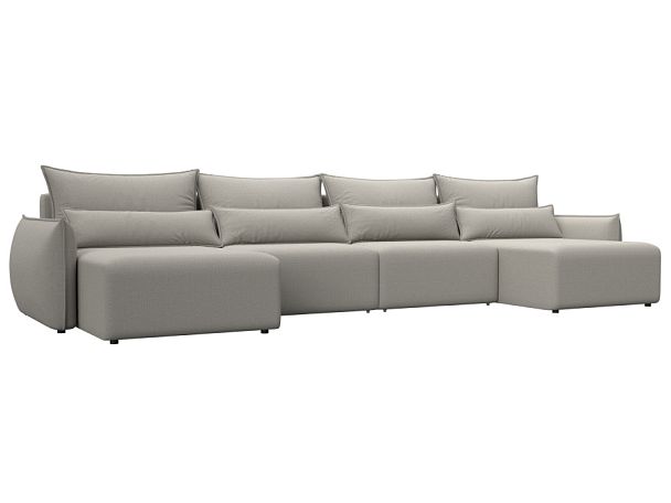 Диван П-образный Лига-051 НПБ Лонг Рогожка бежевый - Вид 1