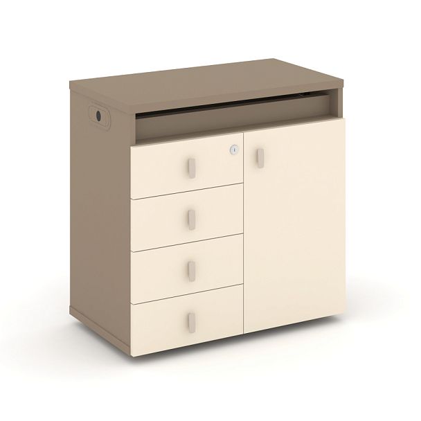 Estetica Набор №2. Тумба одиночная+топ ES.NB.1T-2 Латте/Сатин 750*410*750 - Вид 1