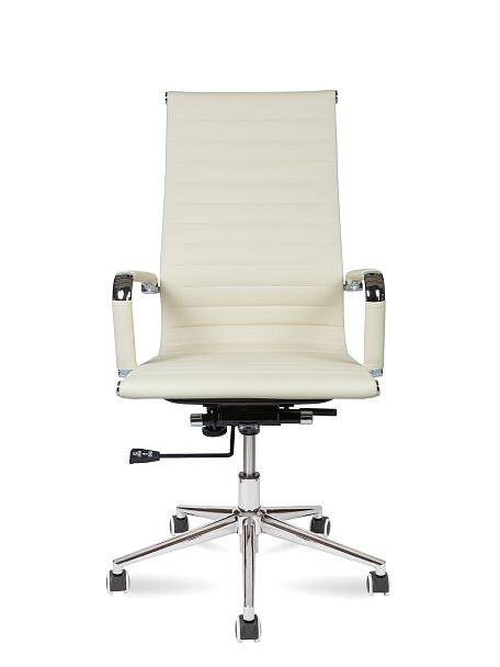 Кресло Техно / хром / слоновая кость экокожа - Вид 2
