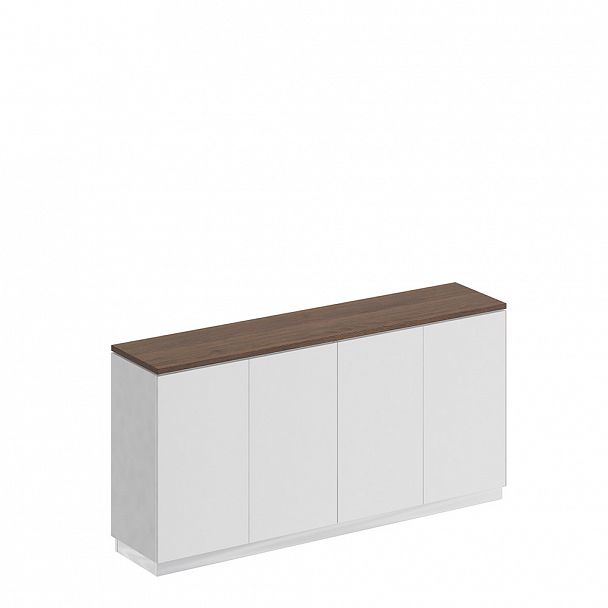 Шкаф для документов закрытый низкий "City" СИ 323 дуб гладстоун/белый премиум/белый премиум - Вид 1