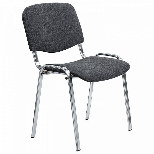 Стул STAFF "Iso Lite CF-008", хром, ткань серая (С-71), 532566, стопируемый - Вид 1