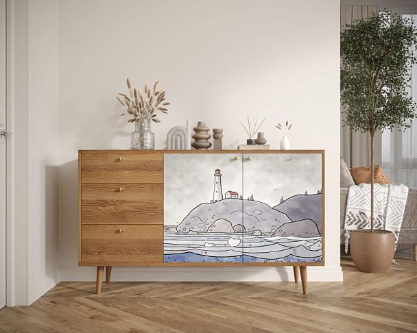 Комод Berber с двумя дверками и ящиками арт BB05/Print_51 - Вид 5