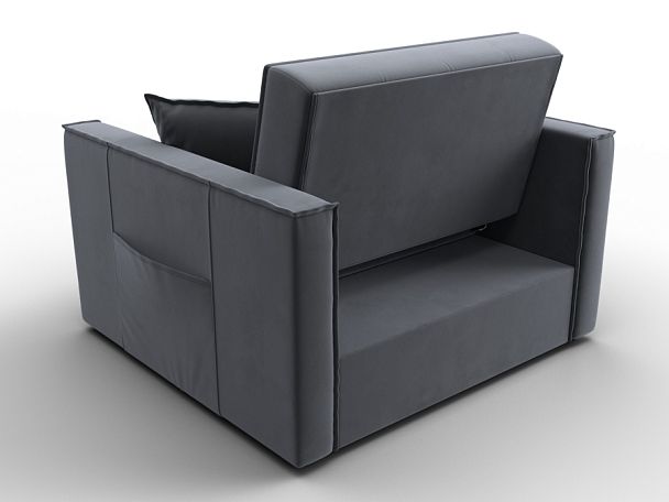 Кресло-кровать Лига-104 (80) Велюр серый - Вид 5