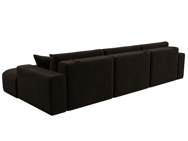 Диван угловой Лига-036 Классик Лонг правый угол Микровельвет коричневый - Вид 6