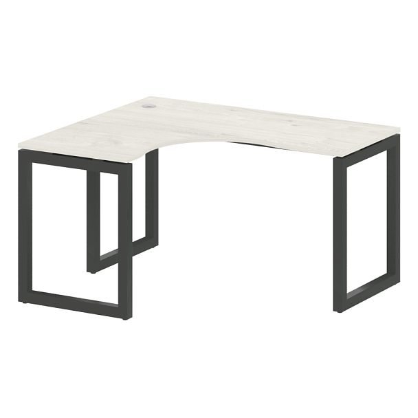 Metal System Quattro Стол криволинейный левый на О-образном м/к 50БО.СА-3 (L) Дуб наварра/Антрацит металл 1400*1200*750 - Вид 1