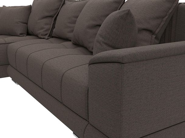 Диван угловой НордСтар левый угол Рогожка коричневый - Вид 4