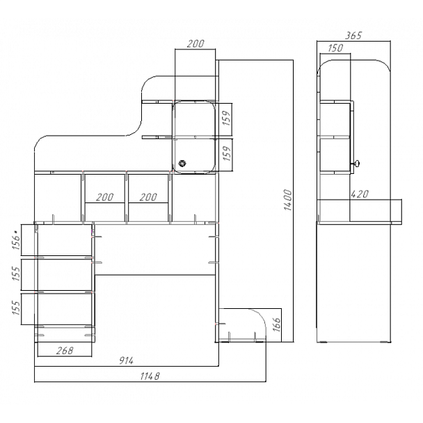 Уголок Доктор с кушеткой, вид 2, цветной - Вид 2