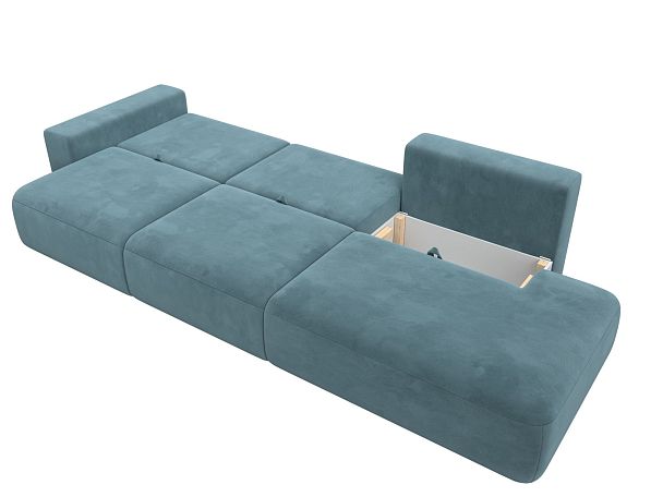 Диван прямой Лига-036 Модерн Лонг подлокотник слева Велюр бирюзовый - Вид 9