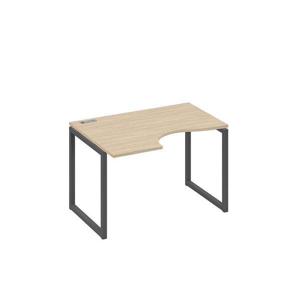 Стол эргономичный левый "Классика" на металлокаркасе QUATTRO A4 А4 Б4 041 БП дуб скандинавский / металлокаркас антрацит - Вид 1
