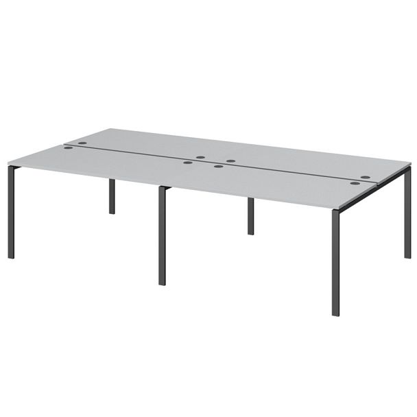 Бенч двойной на 4 рабочих места АМБ-004.60-4 Серый/Антрацит 3200x1236x760 Арго-М - Вид 1