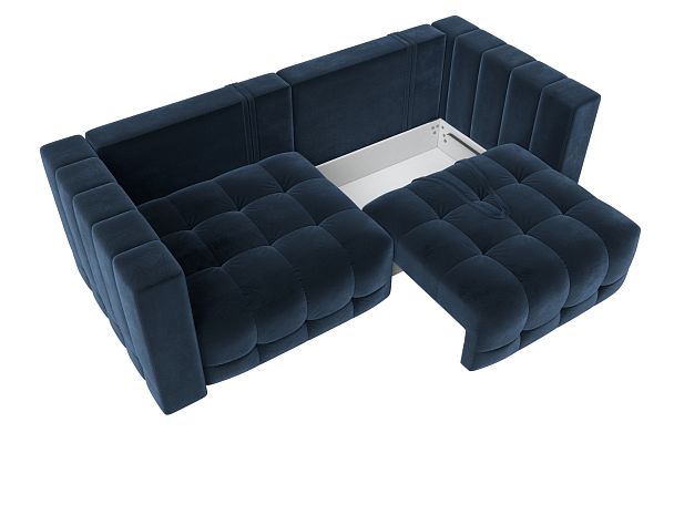 Диван прямой Лига-052 НПБ Велюр синий - Вид 7