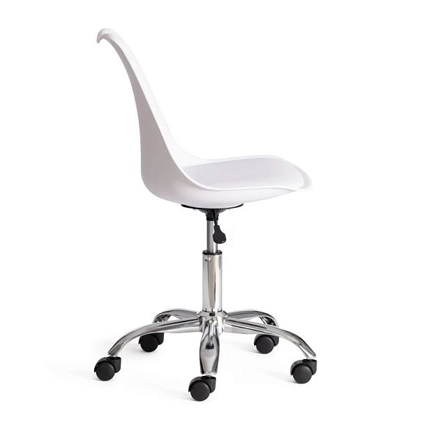 Офисное кресло Тулип/Tulip (мод.106-1), металл/пластик/PU, White (белый) / Chrome (хром) - Вид 2