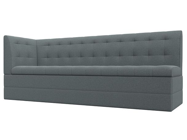 Диван кухонный Бриз с углом слева Рогожка серый - Вид 1