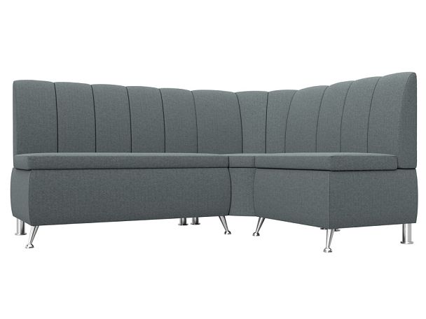 Диван кухонный угловой Кантри правый угол Рогожка серый - Вид 1