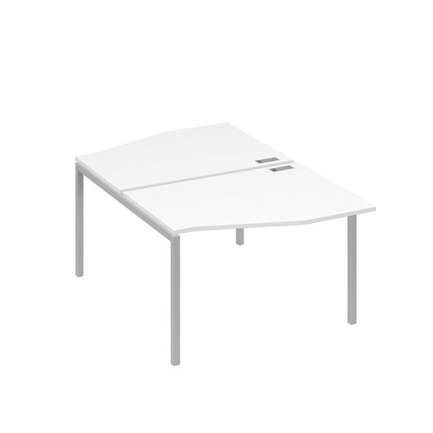 Рабочая станция металлокаркас DUE столы Техно (2х120) A4 А4 Б2 189 БП белый премиум / металлокаркас серый - Вид 1