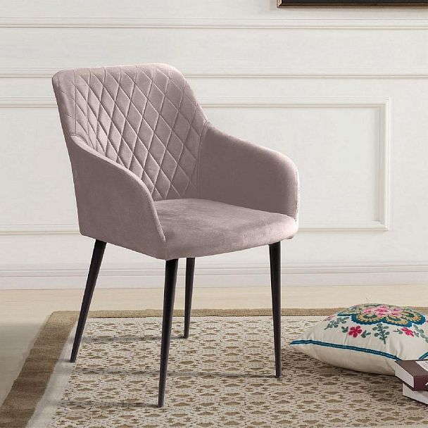 Стул с подлокотниками Robert, бархат бежевый 5 - Вид 4