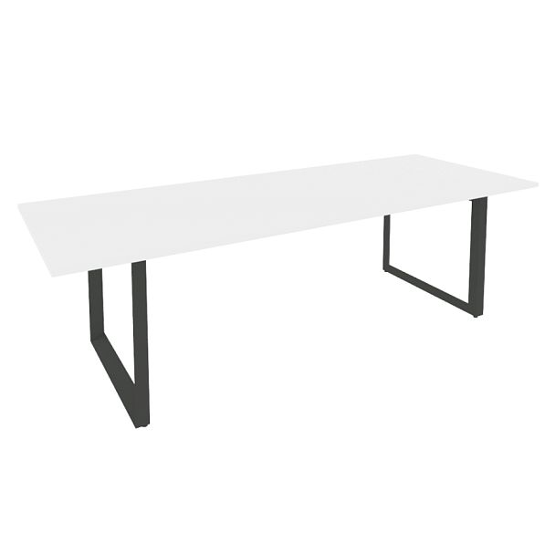 Onix Direct Стол переговорный на О-образном м/к O.MO-PRG-25 Белый бриллиант/Антрацит металл 2580*980*750 - Вид 1