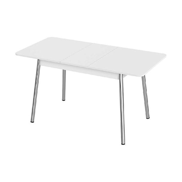 Стол Лион 2 ЛДСП (Подстолье косое хром(мет)) НЕ ВЫБИРАТЬ Белый матовый - Вид 2
