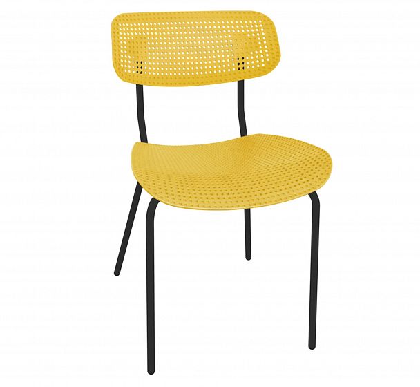 Стул офисный Sheffilton SHT-S85М желтый/черный, стопируемый - Вид 1