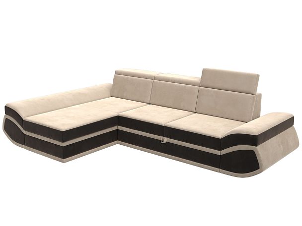 Диван угловой Лига-032 левый угол Велюр бежевый - Вид 5