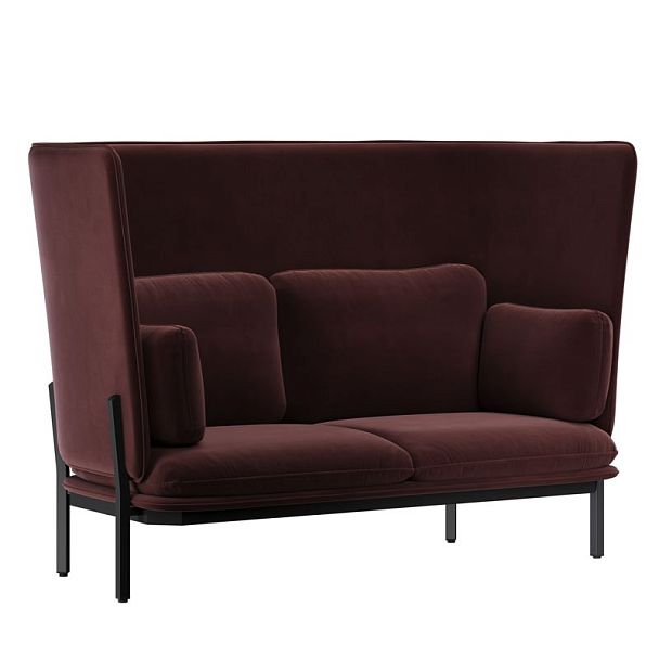 Stato Диван двухместный  с высокой спинкой STA-02 Velutto 29/Металл Черный 1820*900*1200 - Вид 1